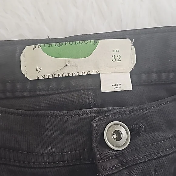 Anthropolgie black soft corduroy straight leg trouser dress pants - Picture 4 of 5